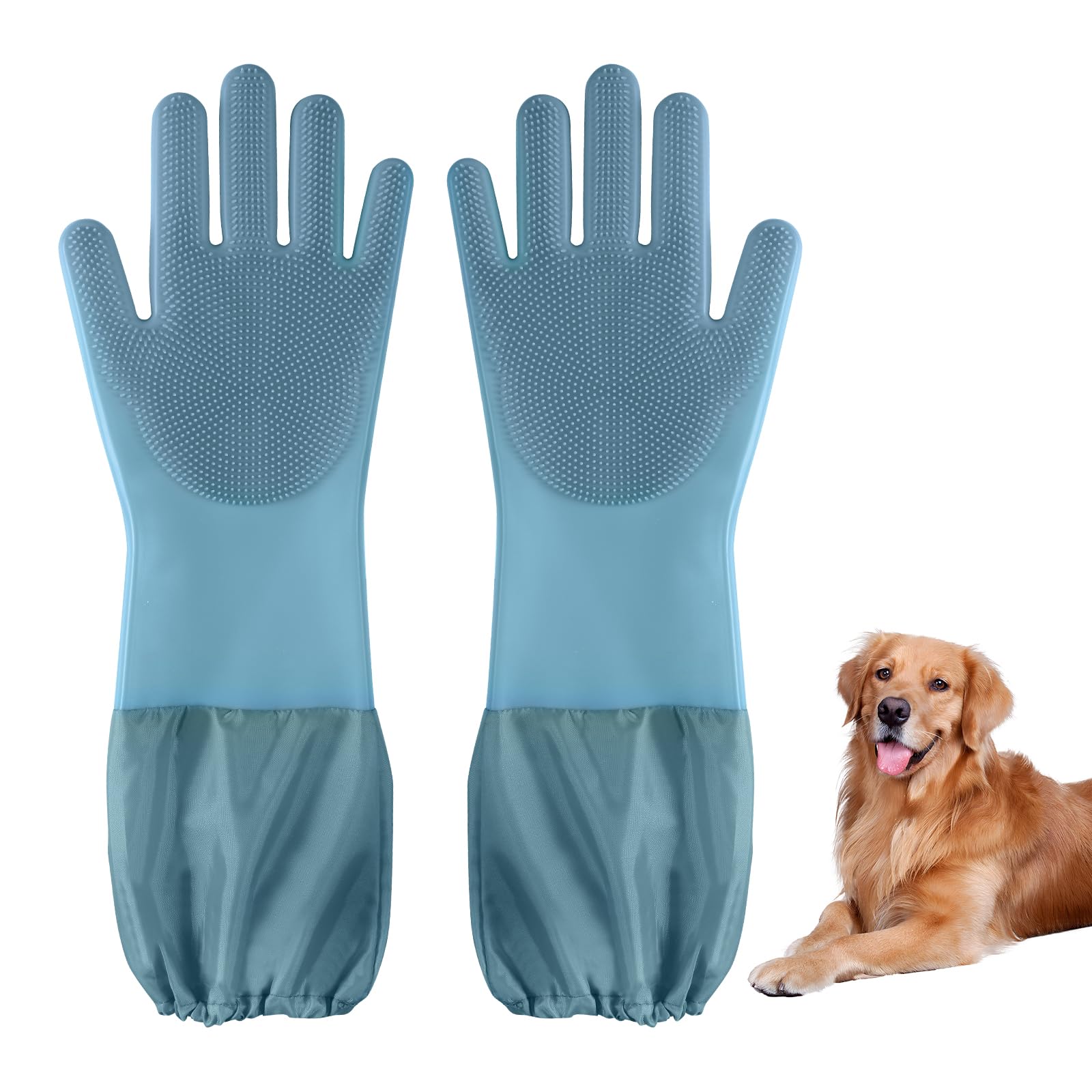 Senquoyn Extra Long Dog Washing Gloves