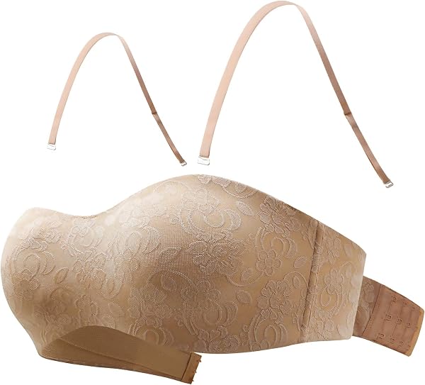 MELENECA - Sujetador con Aros sin Relleno Reductor sin Tirantes Bandeau para Mujer - 5