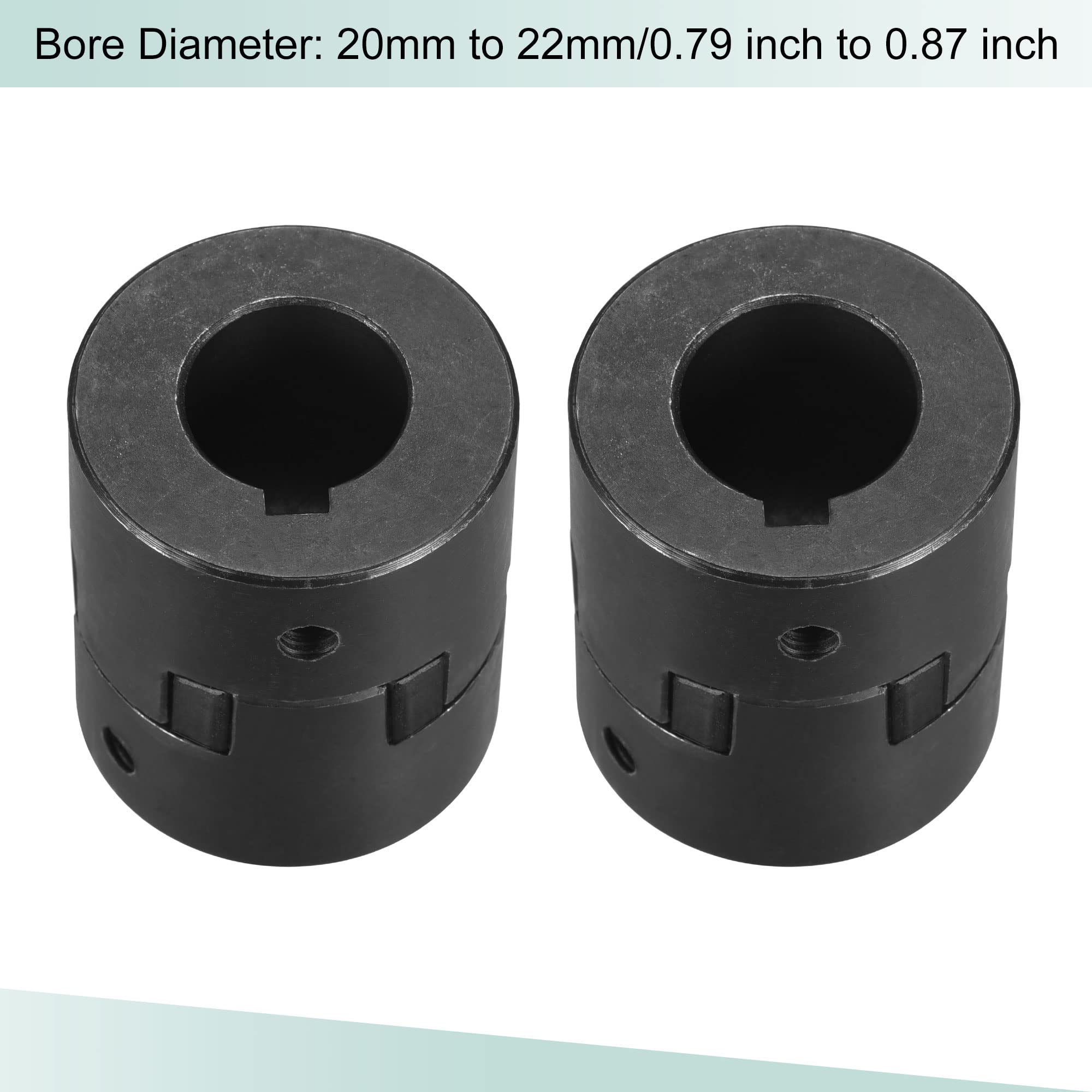 sourcing map Flexible Kupplungswelle 20 mm bis 22 mm Flexible Kupplung 51 mm L x 44 mm OD Motorkupplungsgelenk