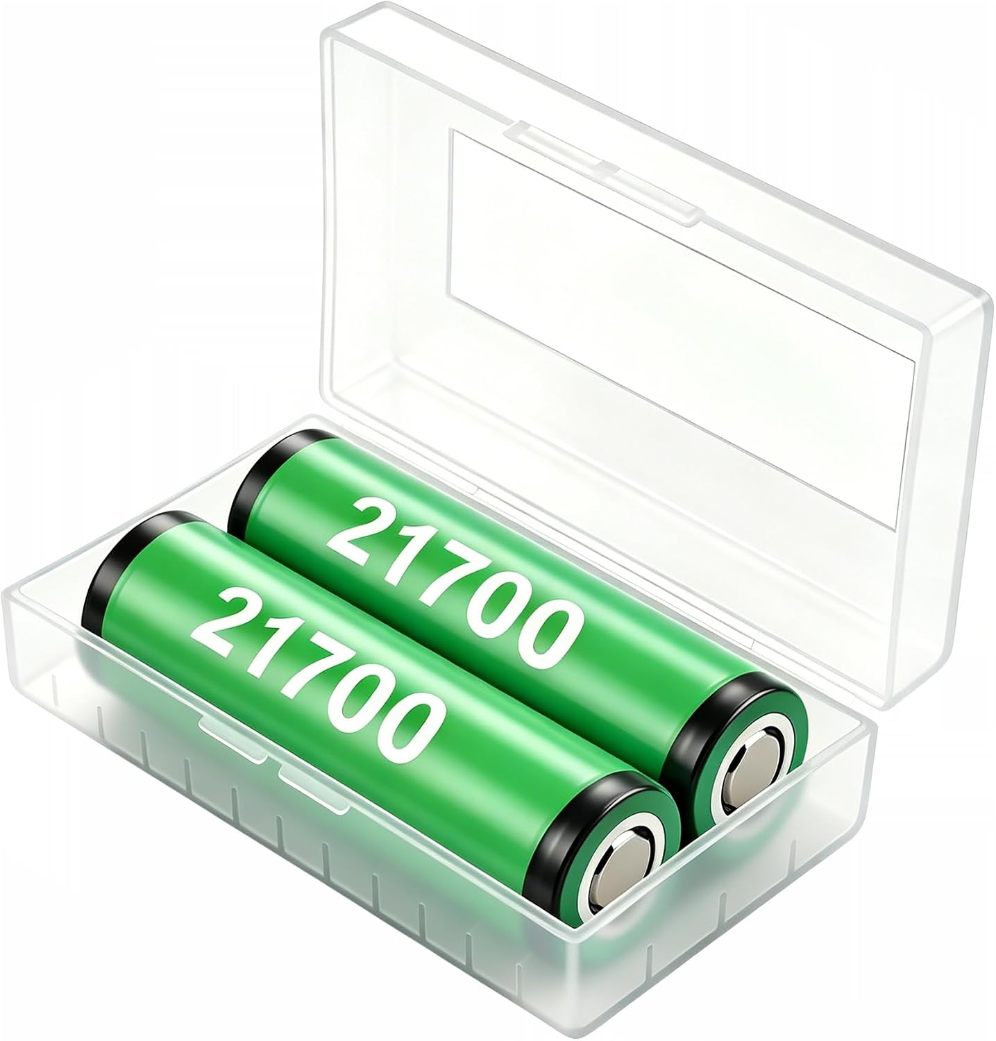 21700 Battery Case Compact Durable TPU Organizer for Travel, Flashlights & Everyday Carry–2-Pack