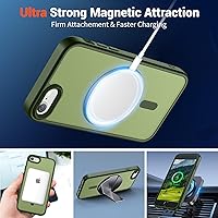 Vista 1237 de SUPFINE Funda magnética para iPhone 11 (compatible con MagSafe) (protección contra caídas de grado militar), translúcida mate a prueba de golpes