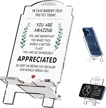 Creative Masterpiece Painting Board Phone Stand for Stylish Desktop Display Complete Set of Acrylic Decorations, Ideal Gift Option! Transparent - Motivational Message