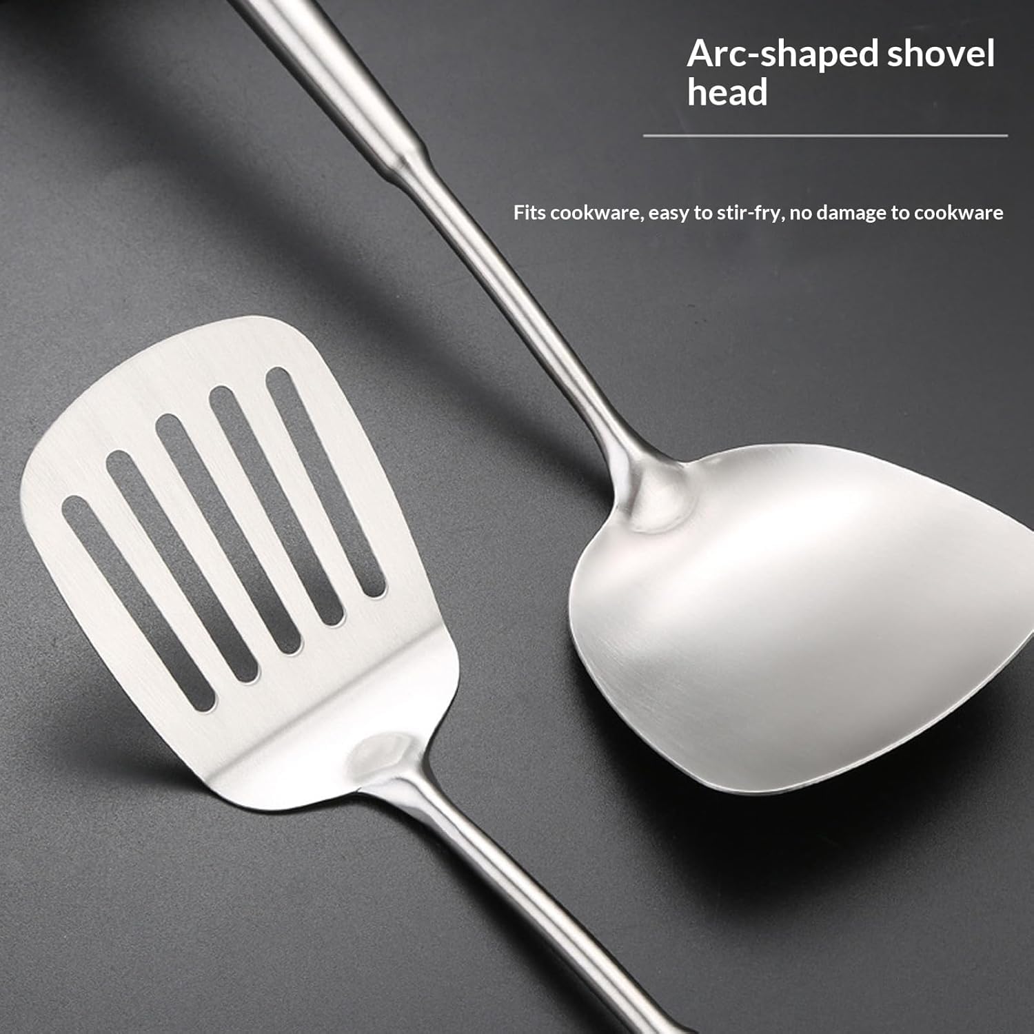 Set di 4 Spatole in Titanio Puro - Utensili da Cucina Antiaderenti, Resistenti E Durevoli, Ideali per Schiumare, Intingere E Girare, Accessori Essenziali per La Cucina. 7PCS M