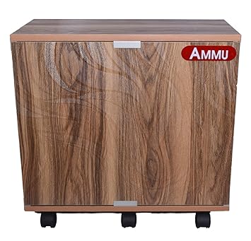 AMMU Wooden Trolley with Battery Tray for Inverter Battery (Wooden Color)