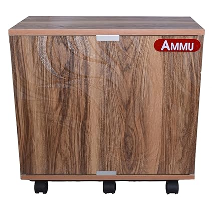 AMMU Wooden Trolley with Battery Tray for Inverter Battery (Wooden Color)