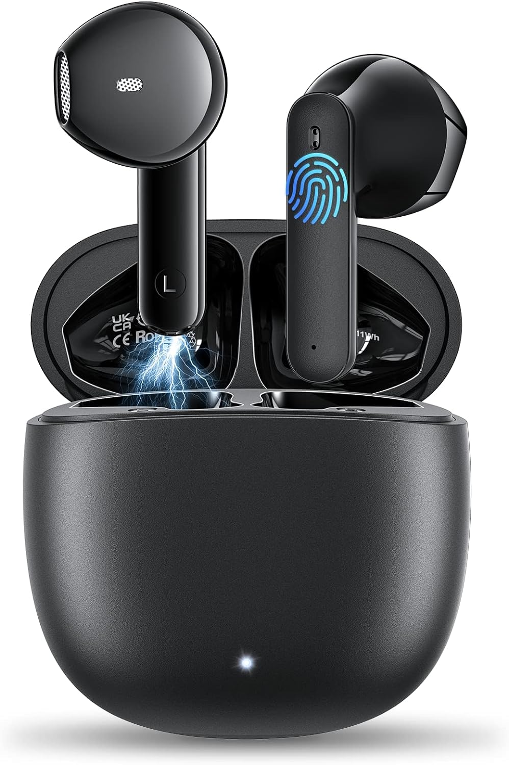Max Wireless Earbuds,Wireless Earbuds Bluetooth,High-Definition Stereo Noise Cancelling Earphones,Waterproof Ear Deep Bass Earphones with Noise Cancelling Microphone (RX-Black-Plus)