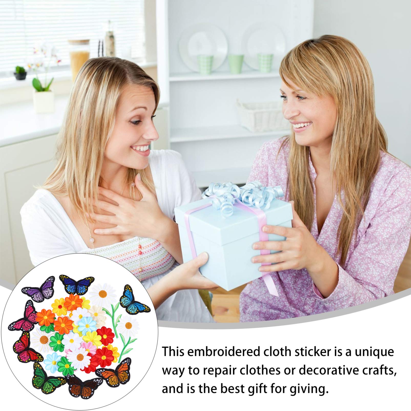 ARTIBETTER 2 Set Toppe Termoadesive Farfalle E Per Decorare E Riparare Jeans Magliette E Borse Facile Da Applicare E Sicuro Per La 39 Pezzi*2