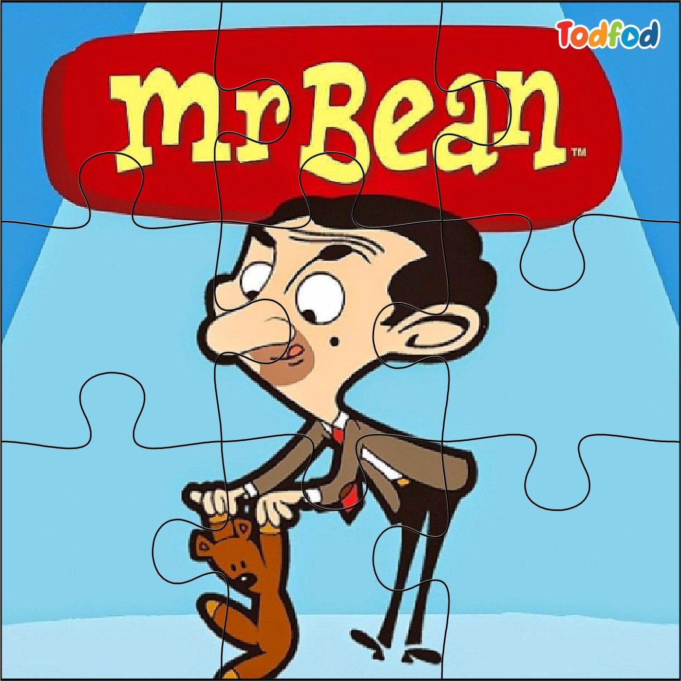 TodFod Wooden Jigsaw Puzzle for Kids 3-8 Years 6-in-1 | 54 Piece Mr Bean Cartoon Puzzle Set | Educational Learning Toy, Brain Booster Activity Game for Toddlers Boys Girls 4
