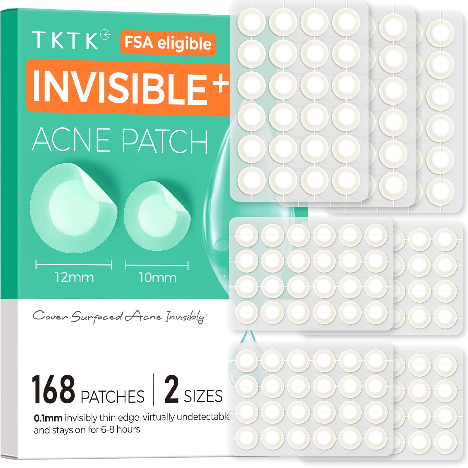 TKTK Pimple Patches for Face 0 01cm Ultra-Thin Invisible Acne Patches Hydrocolloid Patches for Breakouts Absorbs Zits Blemish