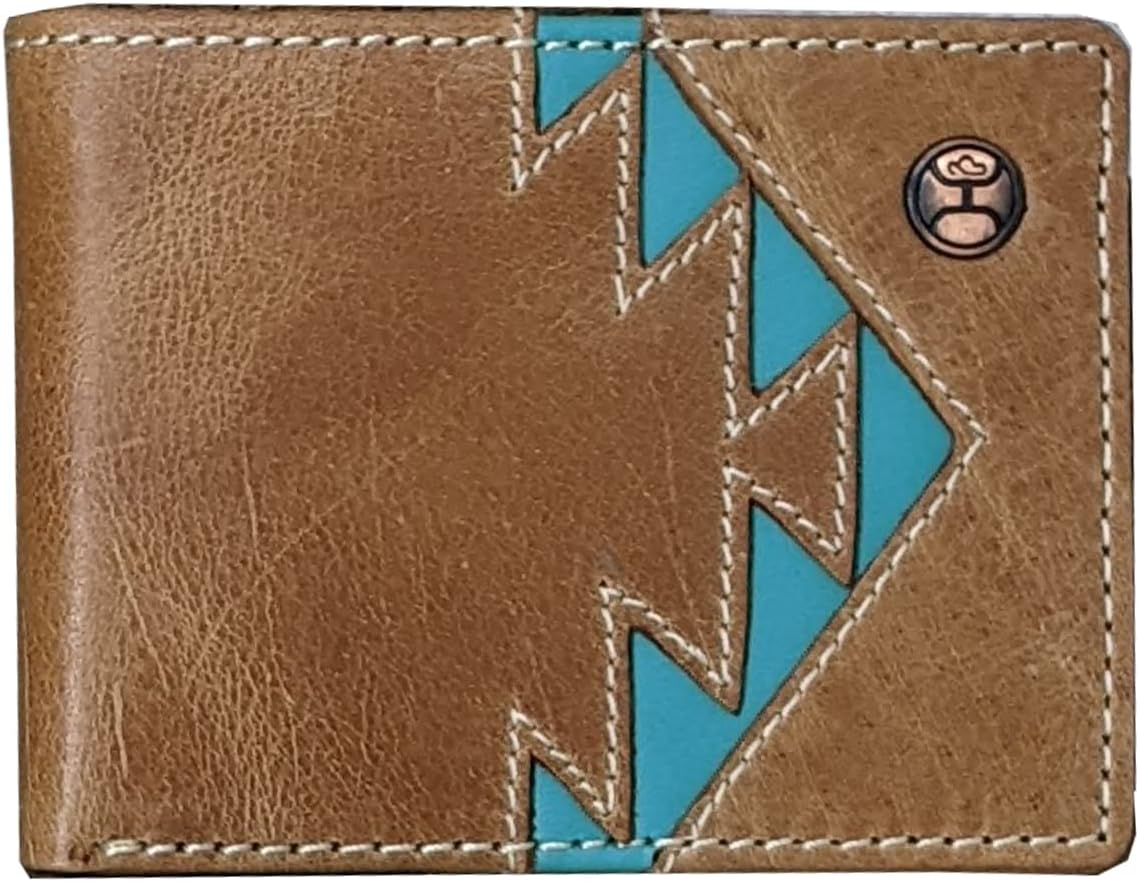 HOOEY Kamali Bifold Patchwork Wallet (Brown/Blue/Ivory)