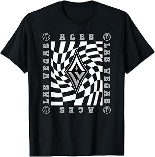 WNBA Las Vegas Aces Retro Wavy Checkerboard T-Shirt