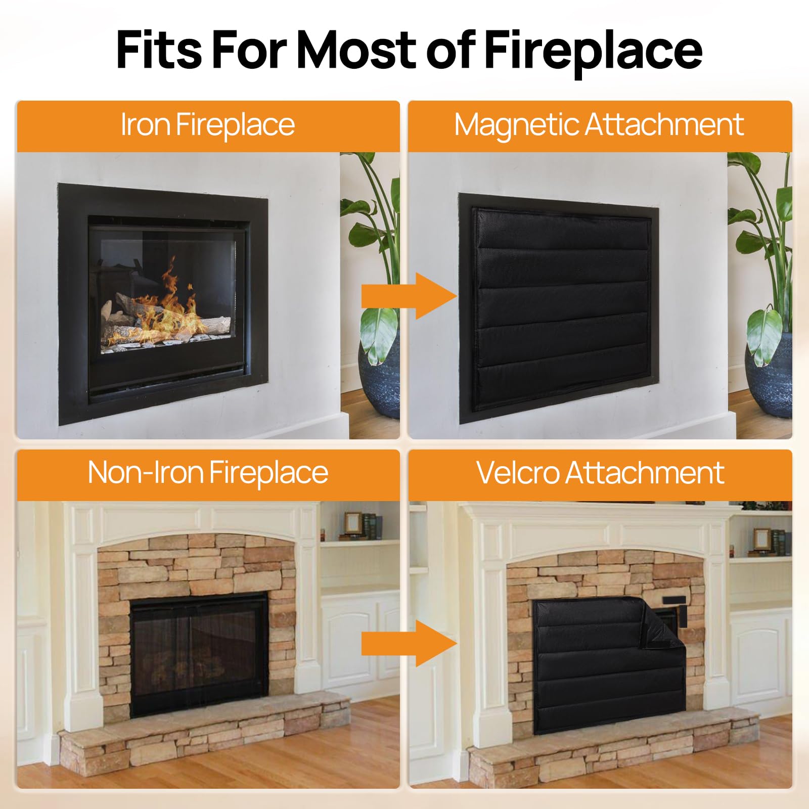 Magnetic Fireplace Draft Covernull