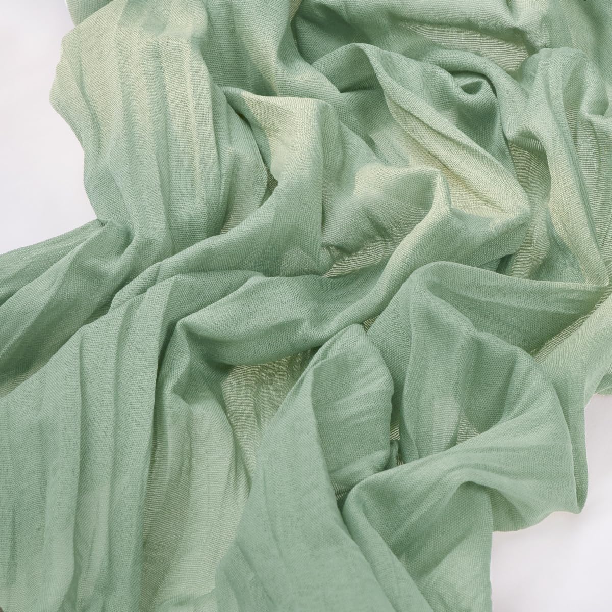 Sage Green Cheesecloth Table Runner 12pcs 10FT Boho Rustic Sheer Gauze Cheese Cloth Table Runner 35x120 Inch for Spring Wedding Bridal Baby Shower Birthday Home Decor