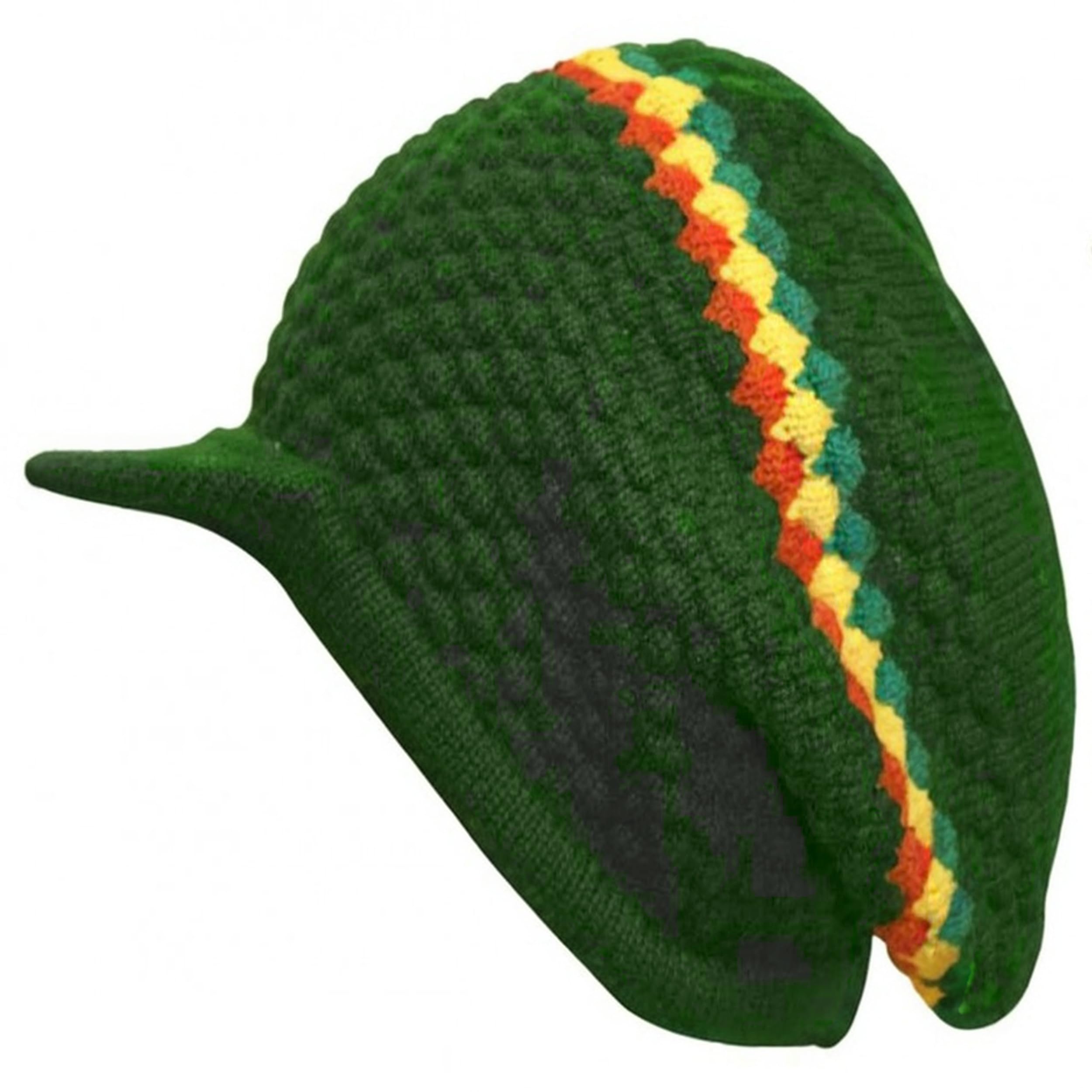 Rasta Hat for Dreadlocks. Slouch Beanie hat with Rasta Stripe. Dreadlock Accessories Mens Tams Oversized Beanie hat. Jamaican Style Hats for Men and Women. for Short to Long Dreadz/Hair Olive RH4