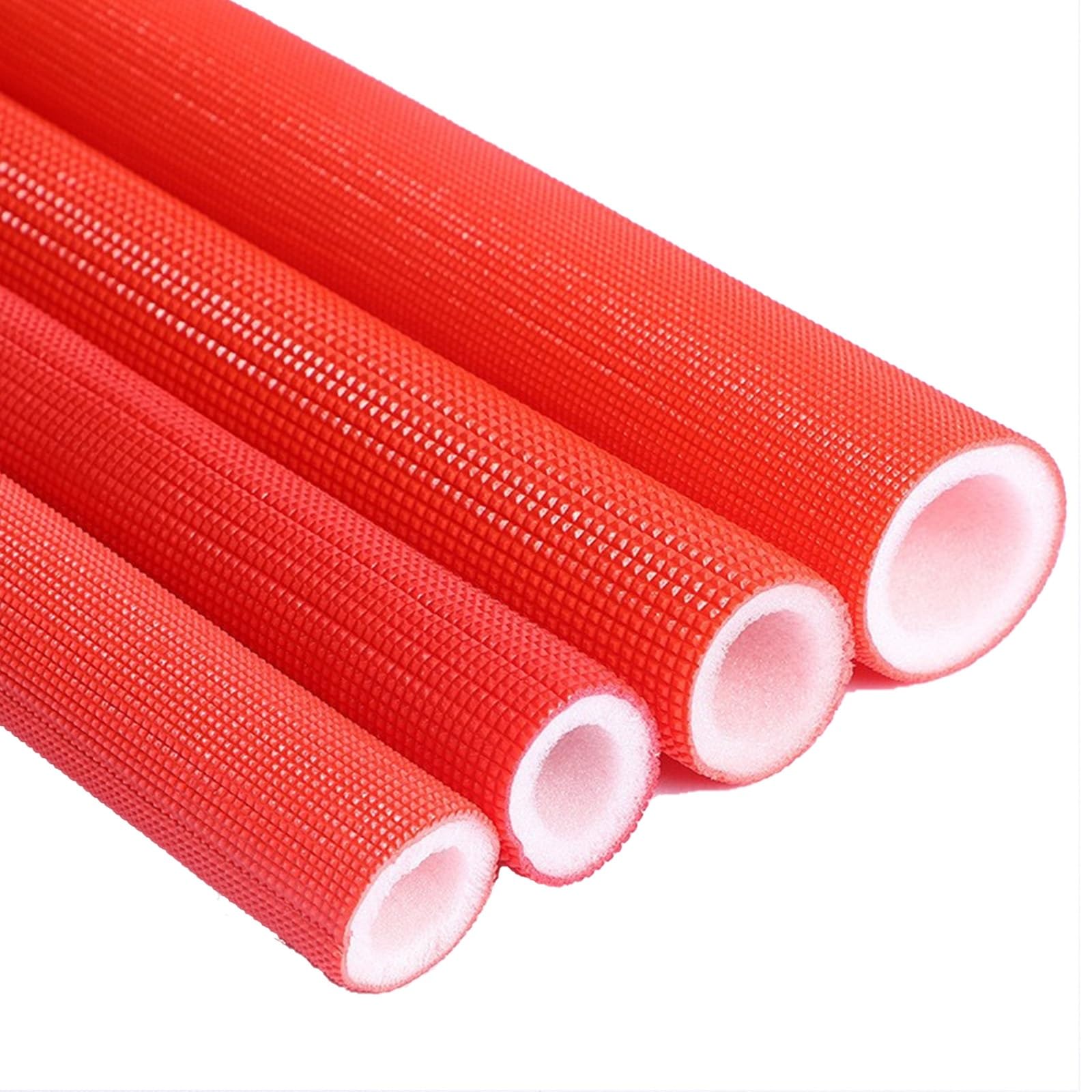 Insulation Foam Tubing Cover Sleeve, Freeze Insulating Tube for Cold and Hot Water Pipes, Foam Hollow Hose, Lagging, Anti Slip, Thk 7mm(1/4"), L 150cm(5FT)(Red,ID 25mm)