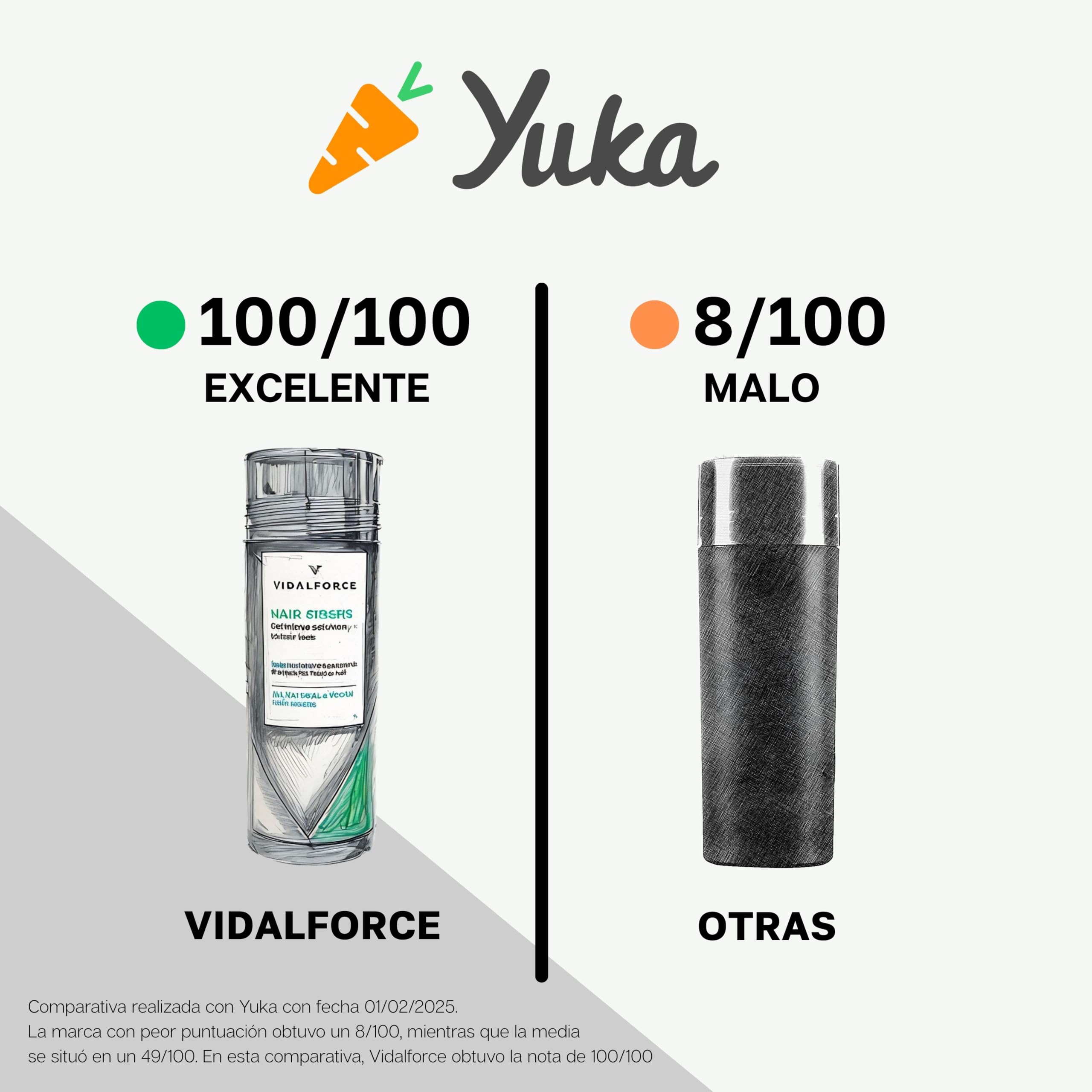 VidalForce Fibra Capilar Negro 60g (Pack 2x30g) 100% de origen Vegetal I Maquillaje Capilar indetectable I Fibras Keratina vegetal I Disimular Calvicie hombre y mujer