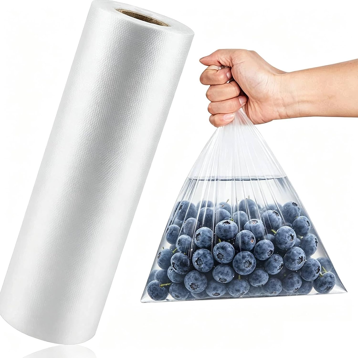 Clear Plastic Bags Roll - 1 Roll 10x14 Food Storage bags, Leakproof Perforated Produce Bags, Vegetables, Fruits, Pet Waste, Trash Can Liners，Food Storage Bags, 500 Bags/Roll