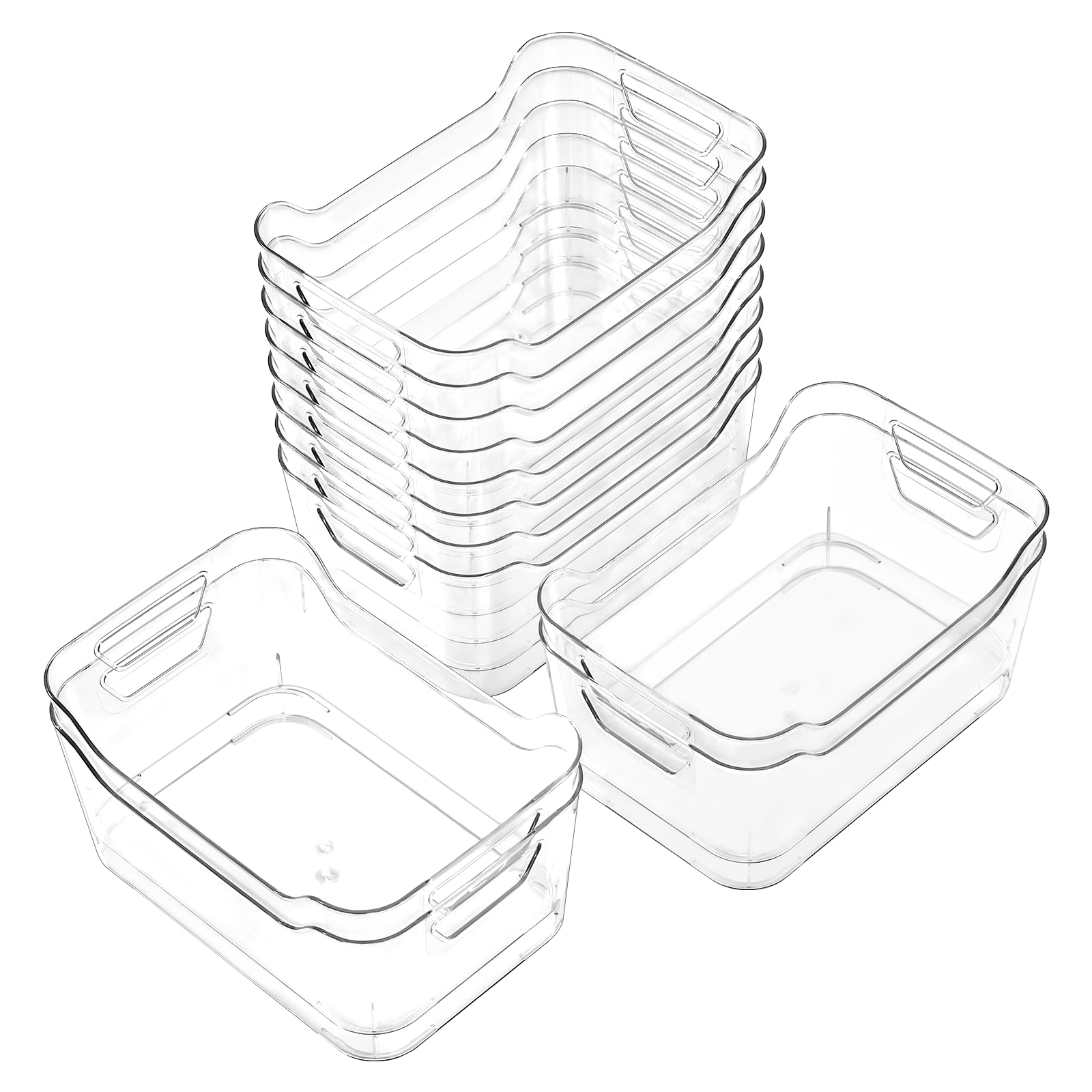 AntStep 12 Pack Clear Plastic Storage Bins