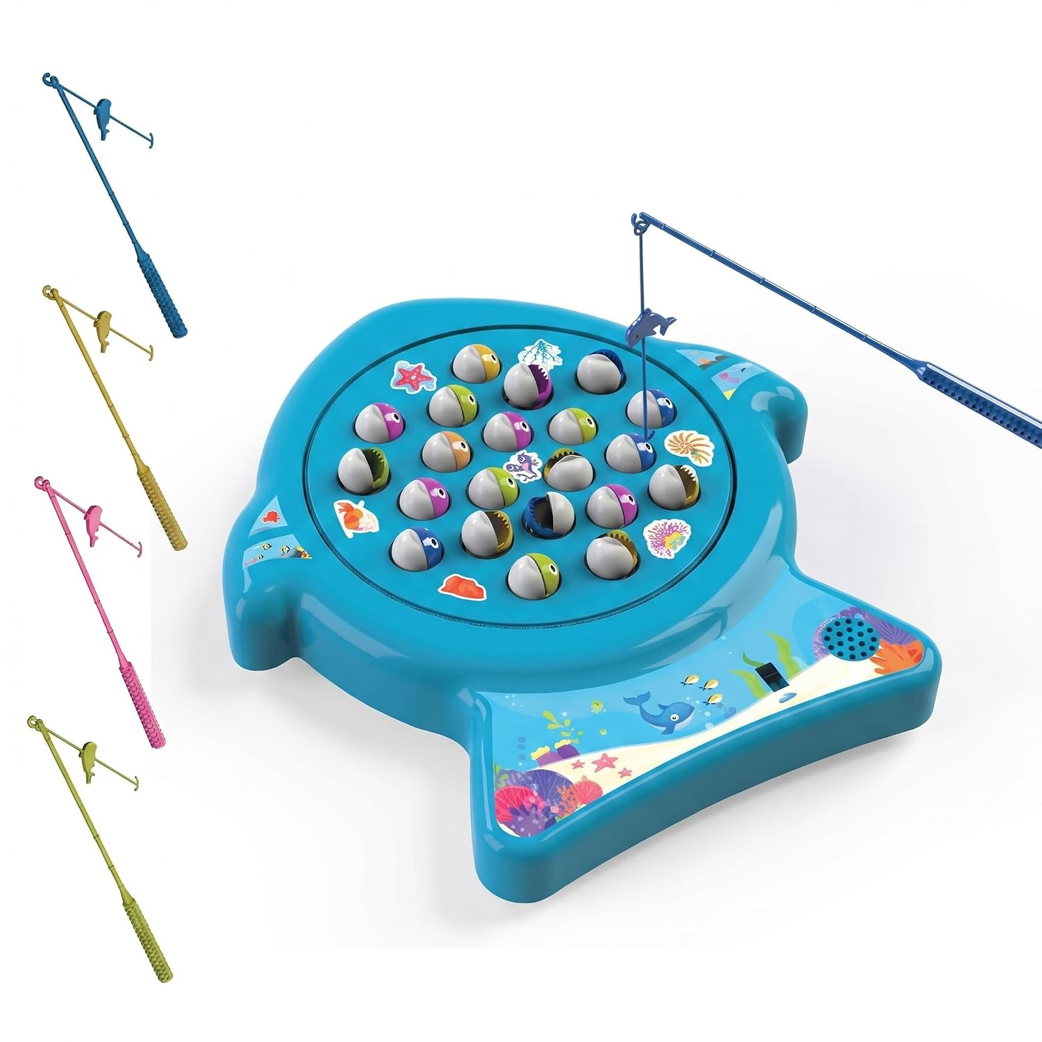 Musical Fishing Board Game with Rotating Pond, Music, Light and Sound, Fishing Pole Included, for Ages 4 and Above, Made in India Toy Review India (Iknoor World )
