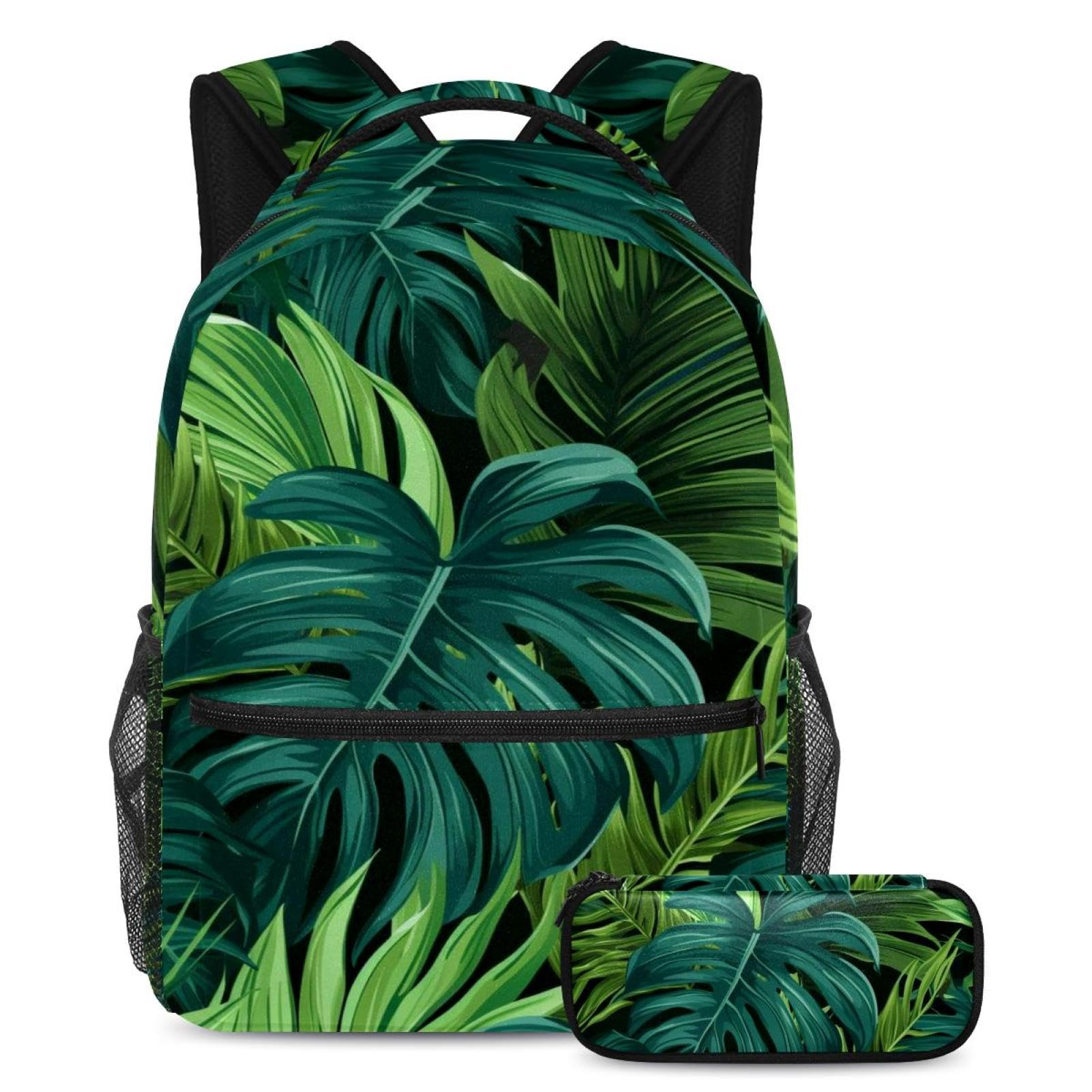 Sac à dos feuilles de palmier ensemble ergonomique multicolore avec trousse compacte - 7