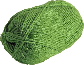 Knit Picks Brava Green Worsted Weight Smooth Acrylic Yarn for Crochet | 100g of soft knitting yarn in Peapod color, machine washable.
