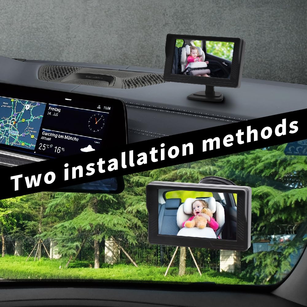 Videocamera Auto Per Bambini 1080P - Monitor 4.3 Pollici Con Visione Notturna - 150° Grandangolo Regolabile - Foto 3