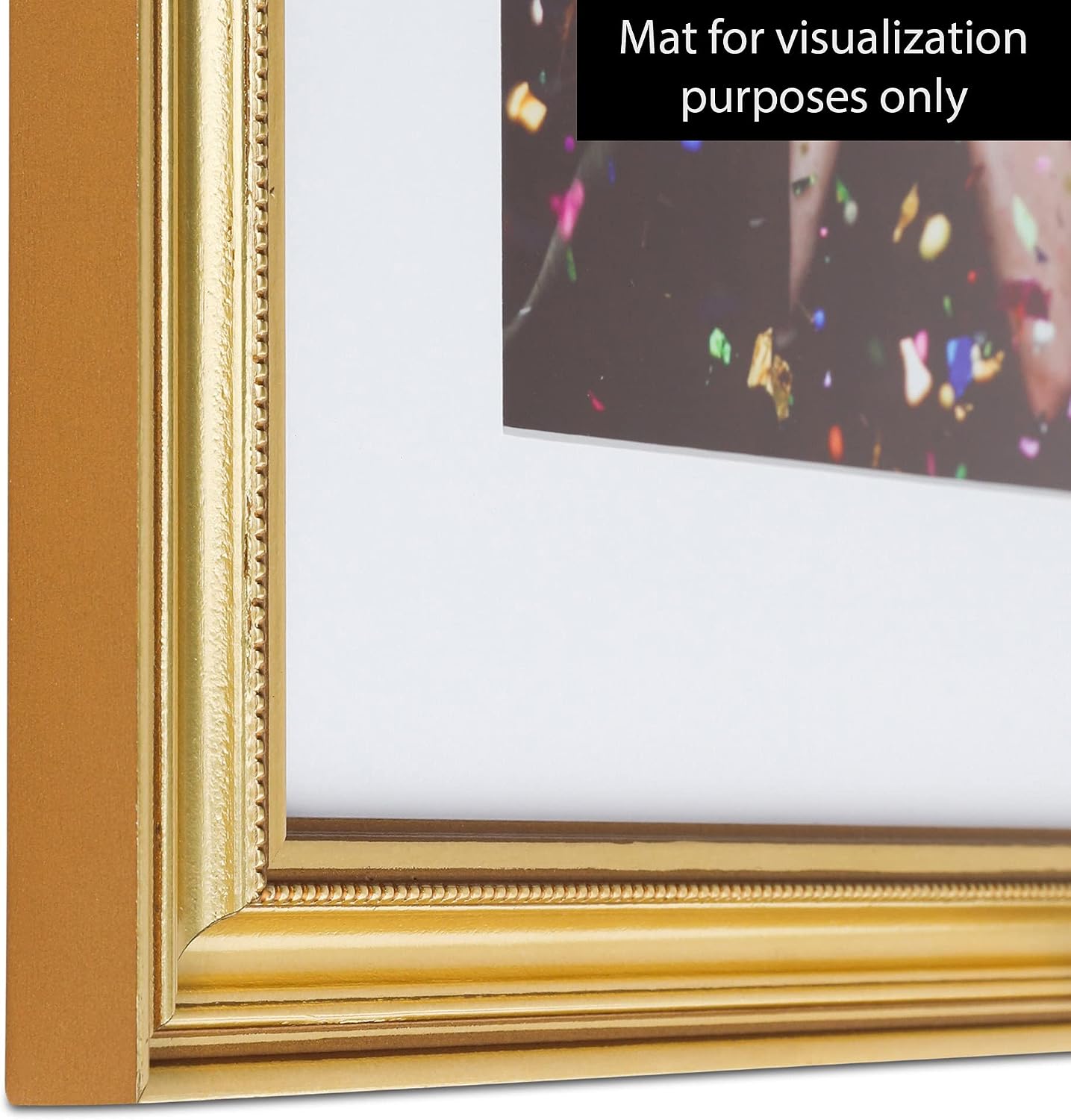 ArtToFrames 11x14 inch Gold Foil on Pine Wood Picture Frame, WOM0066-81375-YGLD-11x14