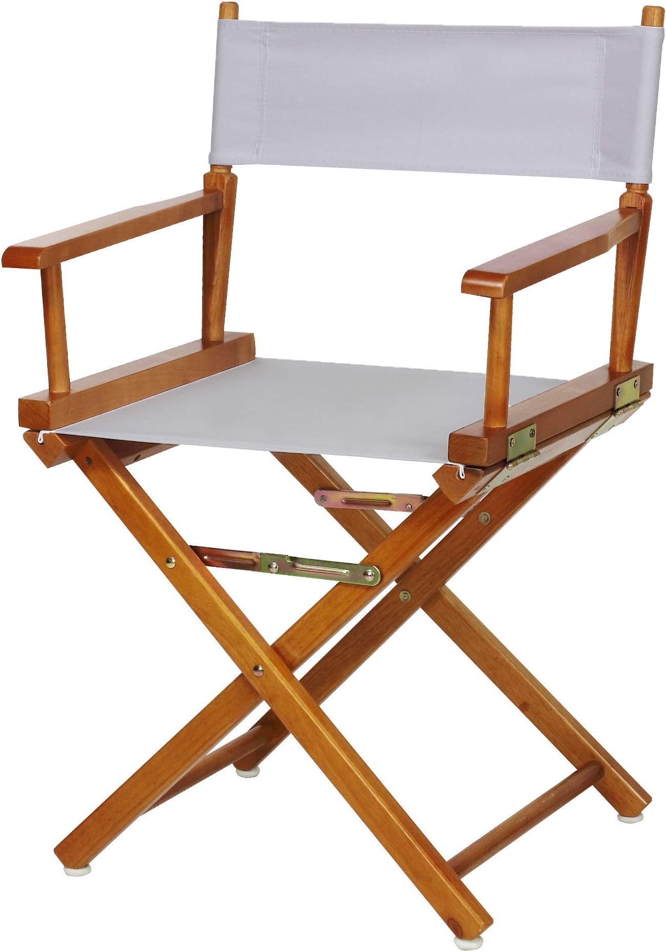 Casual Home Honey Oak Frame Canvas Director Chair, 18", White