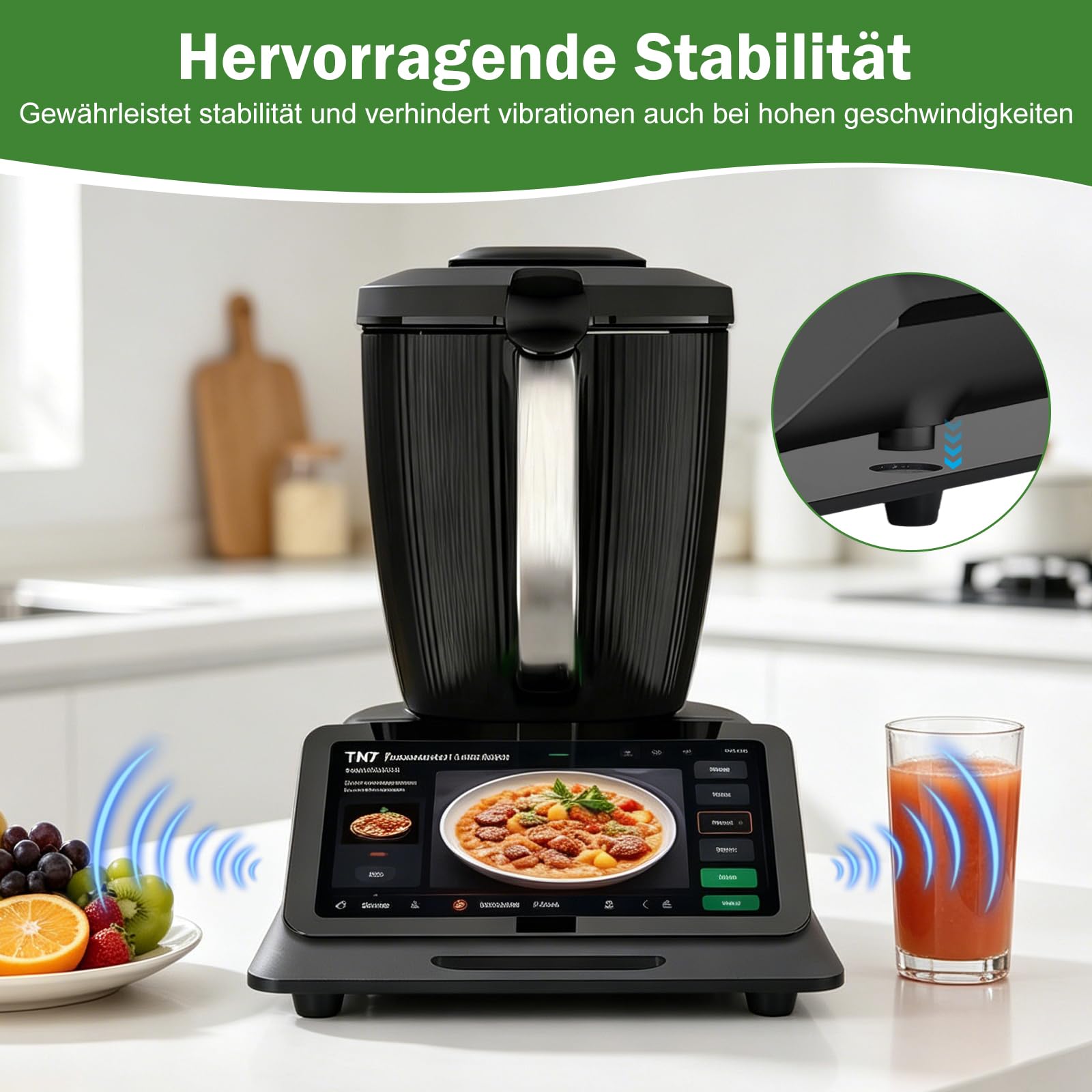 Deska ślizgowa do Thermomix TM7, deska do deski ślizgowej TM7 z płynnie poruszającymi się kółkami 360°, łatwa do przenoszenia, deska ślizgowa TM7, trwała i łatwa do czyszczenia, praktyczna do