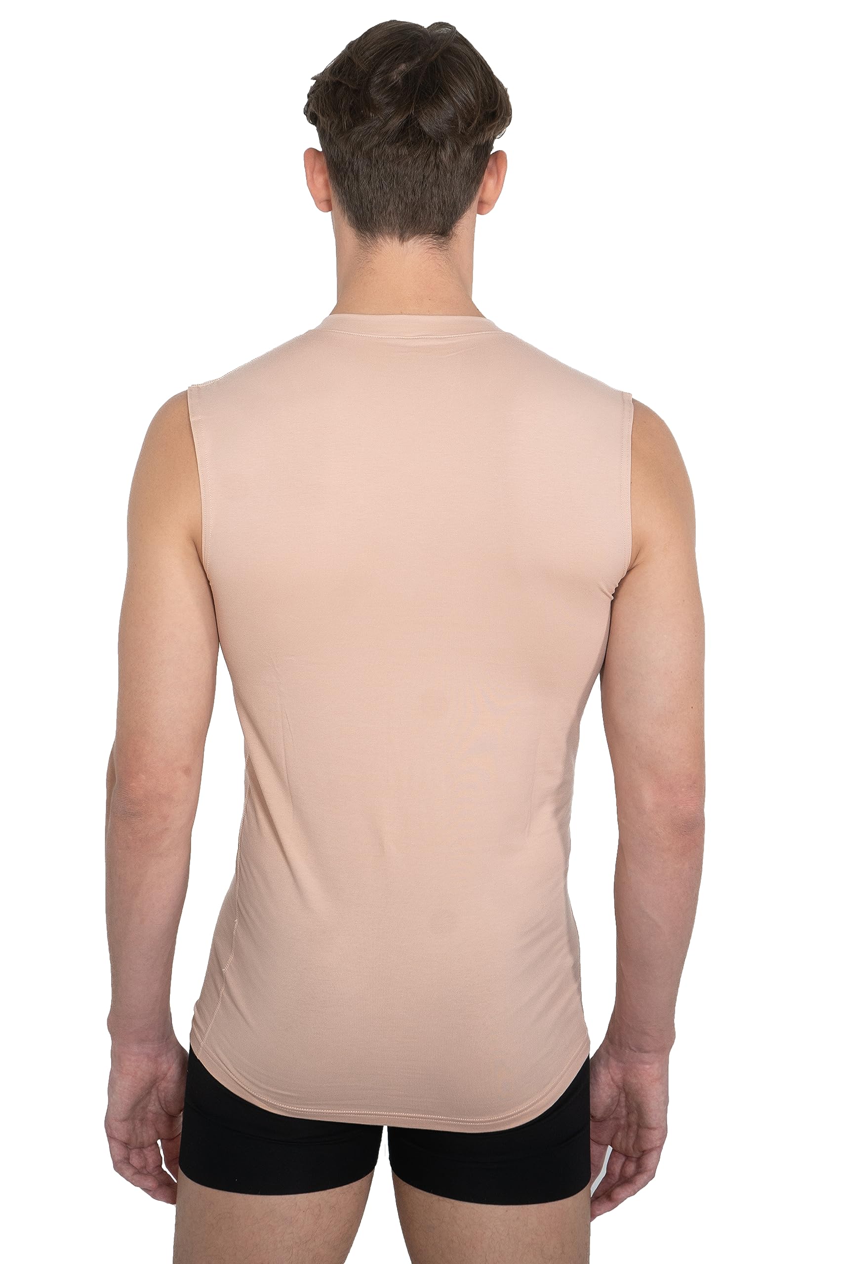 ALBERT KREUZ Maglietta Intima Senza Maniche - Invisibile Color Carne/Beige - Scollo a v - Cotone Elasticizzato Hamburg
