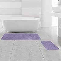 Vista 192 de Yeaban Juego de alfombras de baño verde manzana 2 piezas (20" x 32" y 17" x 24"), tapetes de baño de felpilla gruesa Alfombras de baño absorbentes