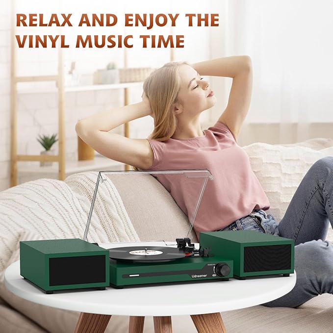 Tocadiscos Vintage Portátil con Parlantes Bluetooth miniatura 7