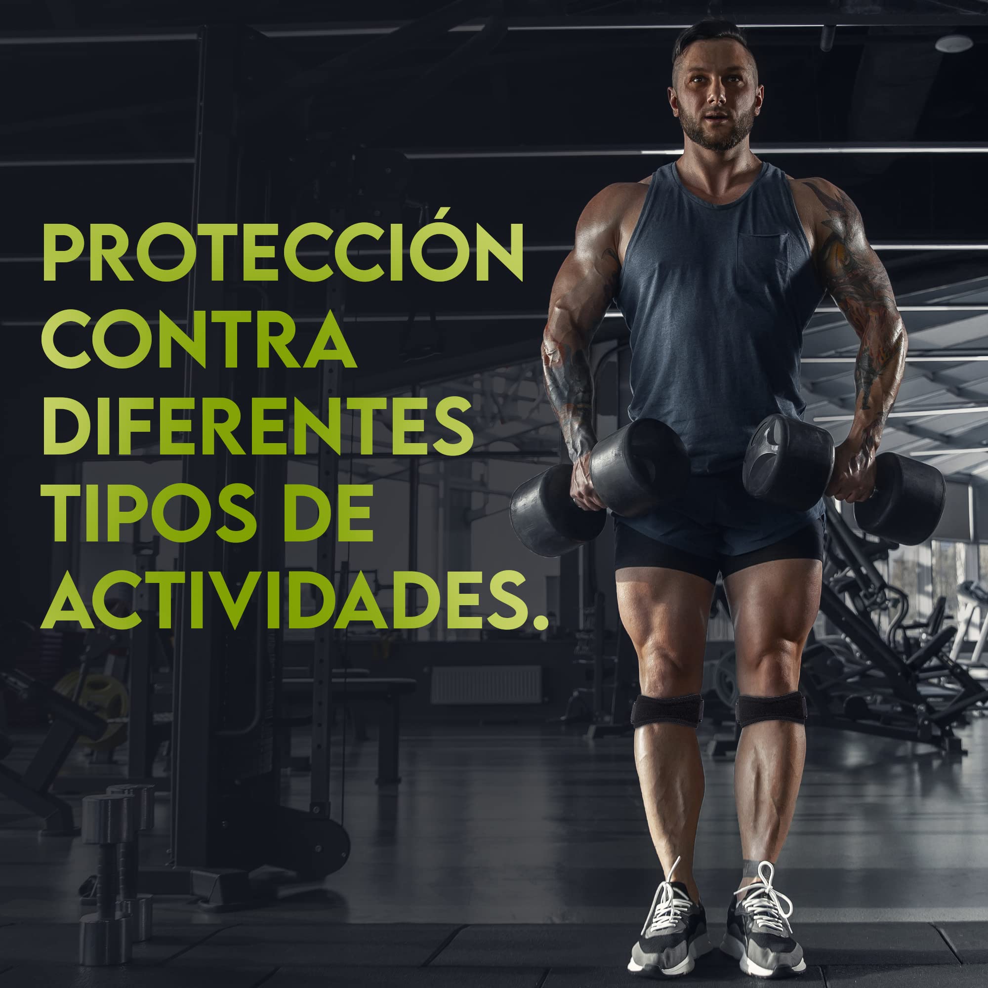 FEVAN Pack 2 Rodilleras Ajustable para Menisco y Ligamento, de Neopreno - Rodilleras Rotulianas Antideslizantes - Unisex - para Crossfit (Negro)