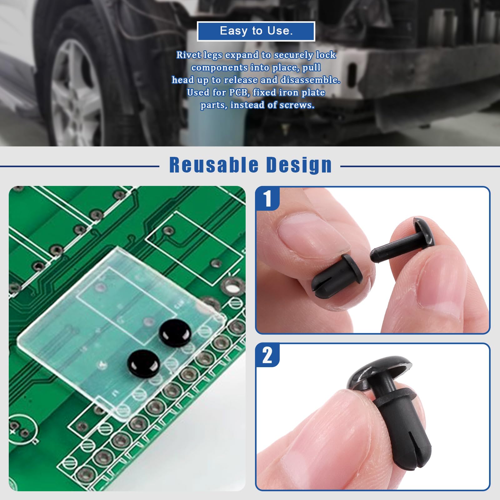 240pcs Rivets - Nylon Push Fasteners for Car Bumper -6