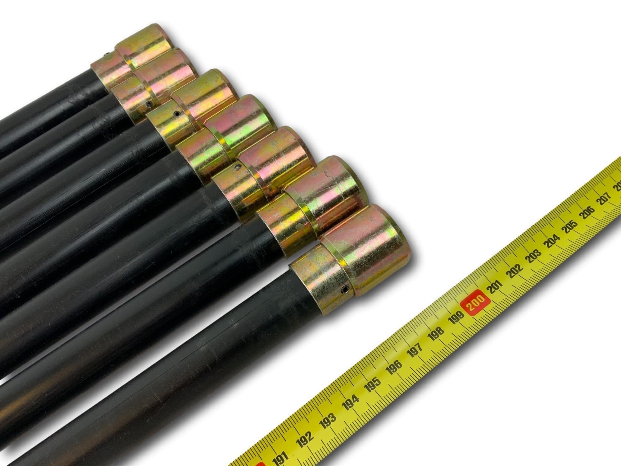 Kibros Kit spazzacamino iper pro non intubata scovolo in acciaio Ø 125 mm | Scovolo acciaio piatto rinforzato, 7 aste piene Ø 20 mm (6×2 m + 1×1 m), 13,25 m, canne fumarie non intubate.