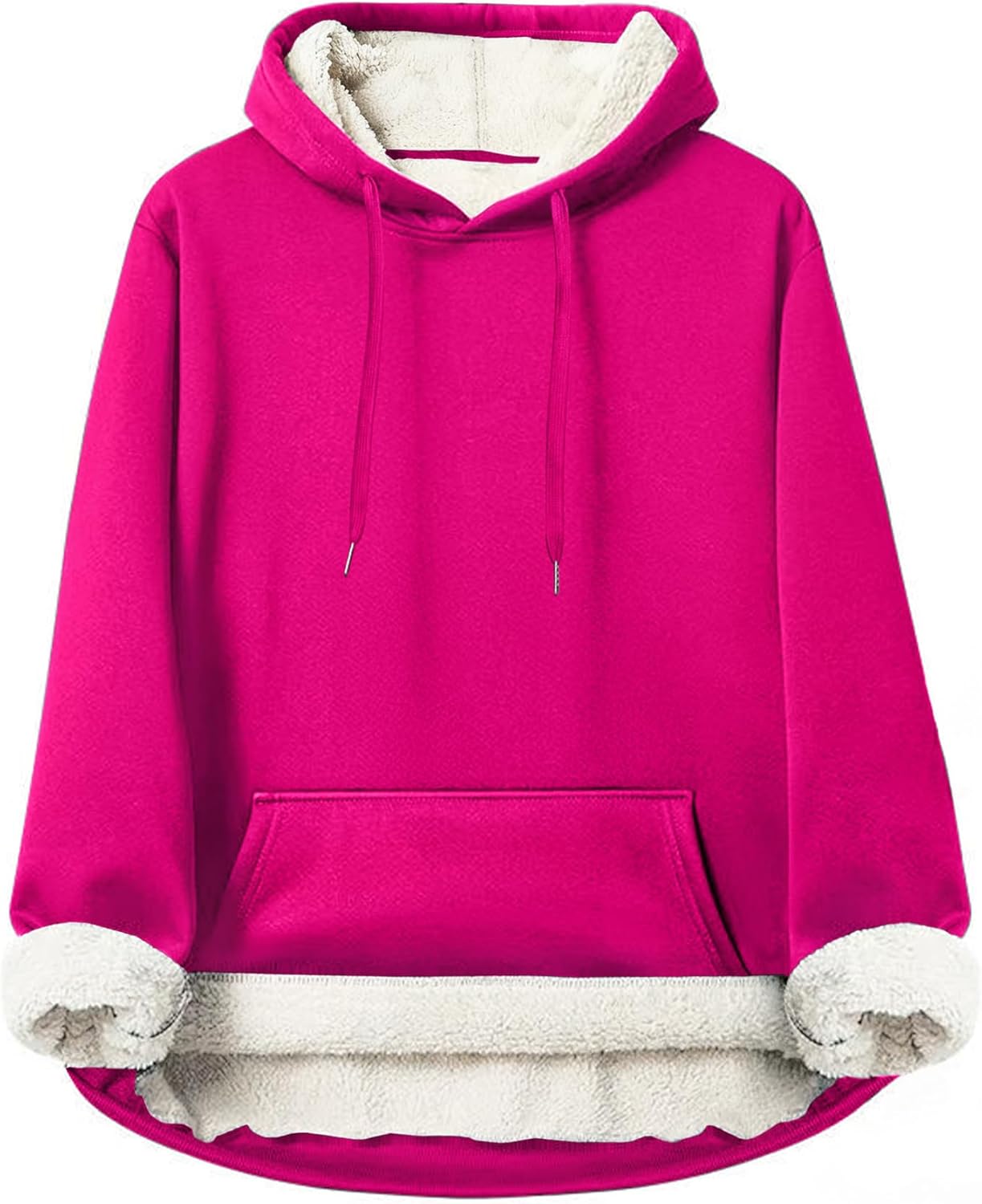 Iwing Mens Heavyweight Fleece Hoodies Sherpa Lined Sweatshirts Oversized Weighted Cotton Warm Thick Hoodie Fall Winter