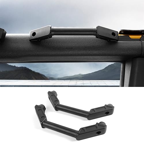 Hoolcar Asas de agarre de barra antivuelco frontal, mango de agarre de metal compatible con Ford Bronco 2021-2022, accesorios interiores, 2 unidades