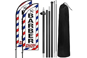 7 ft Barber Flags with Premium Pole Kit: Promote Your Salon in Style