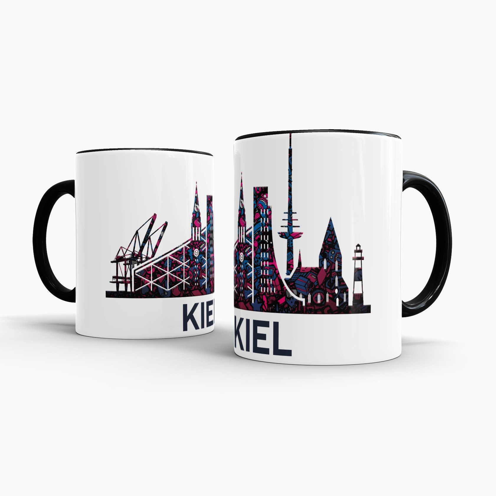 Kiel Skyline Tasse - Bedruckte Keramiktasse, 300 Ml
