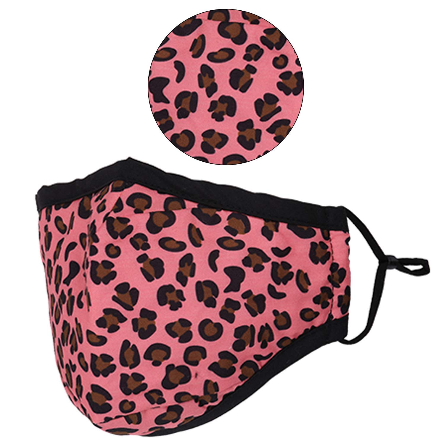 Trimming Shop Reusable Face Mask Washable Face Covering Bandana Face Mask, 3 Layer Cotton Face Mask Breathable Fashion Face Mask for Protection Against Pollution, Pink, 10pcs