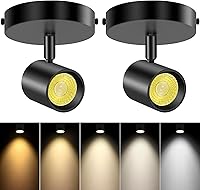 Vista 8 de VANoopee 5-Color Ceiling Spotlight Flush Mount Adjustable Directional LED Spot Lights Indoor Dimmable Ceiling Light Fixture for Accent Art Picture