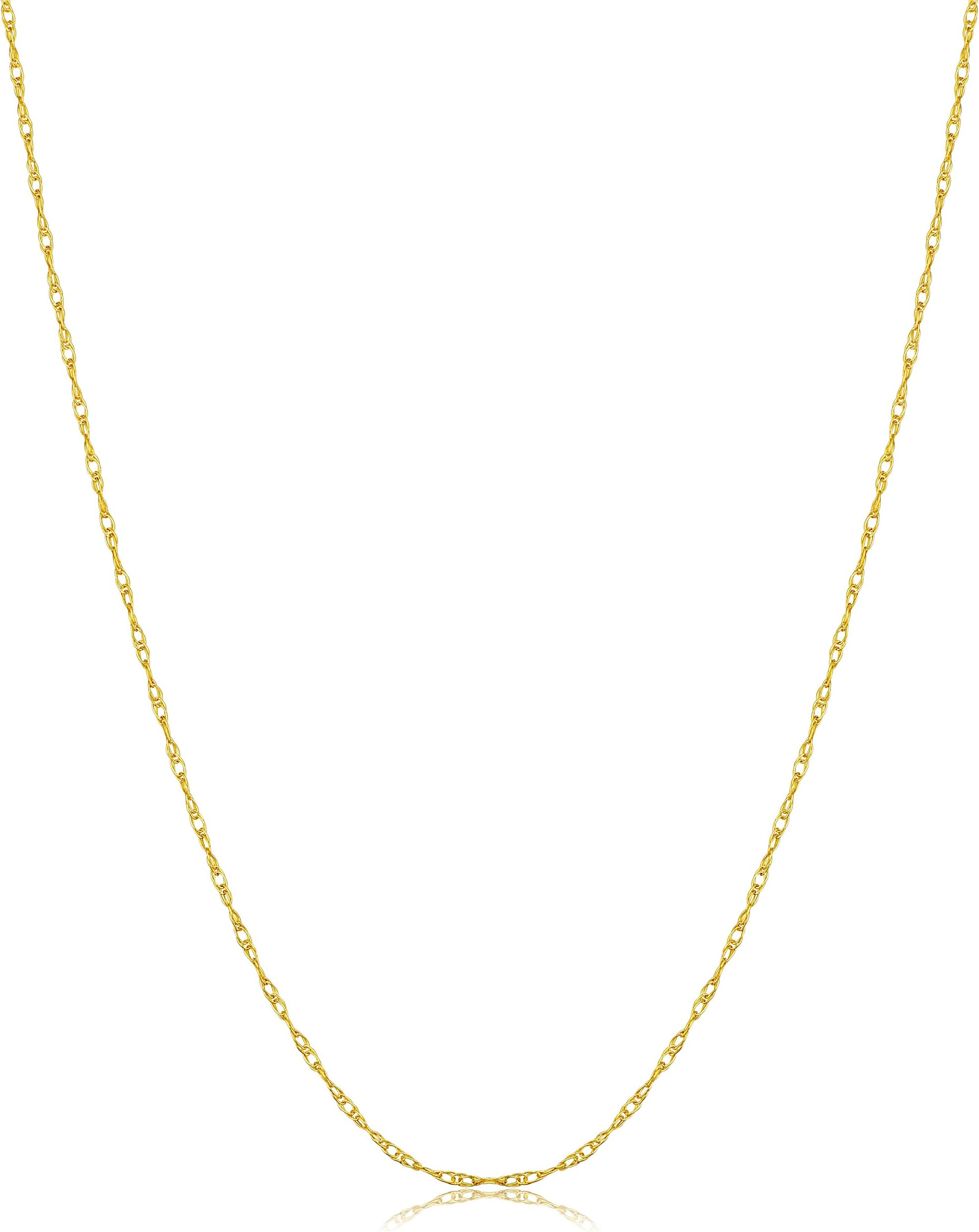 Womens Chain Elegant Rope - 10k Gold Rope Chain Necklace Thin for Women