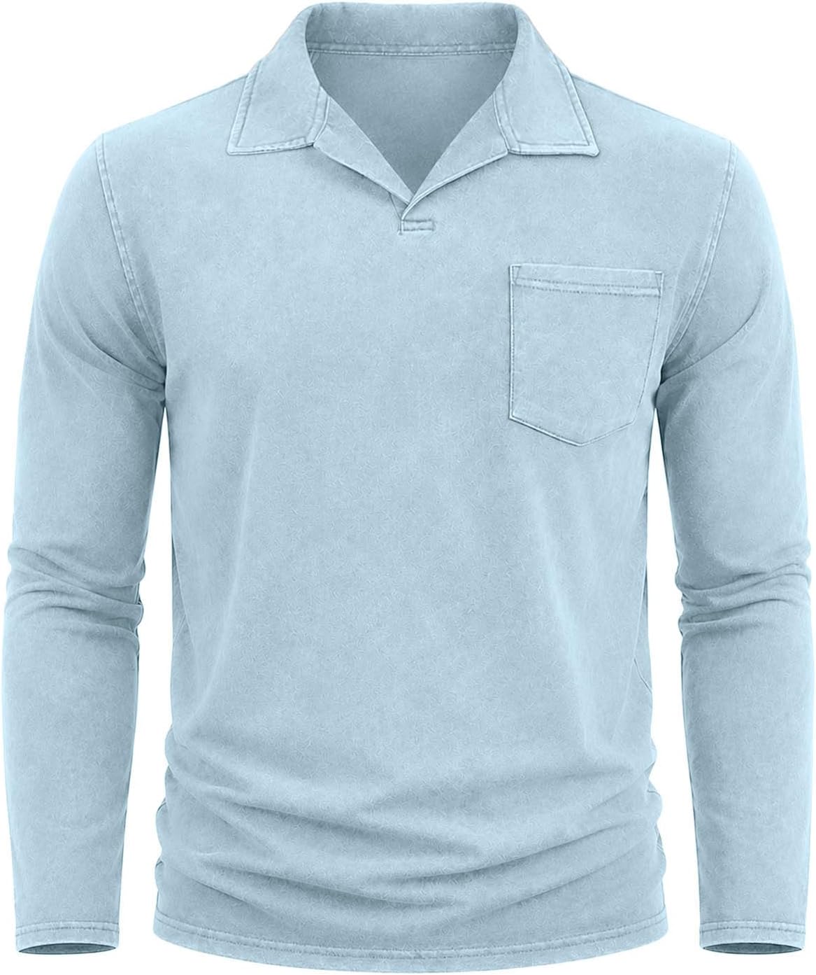 Men Vintage Washed Henley Top Long Sleeve V Neck Button Front Knit Shirt Soft Comfy Casual Fall Winter Layering Top