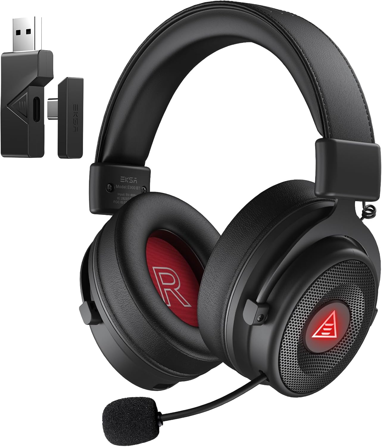 EKSA Wireless Gaming Headset for PC, USB Headphones...