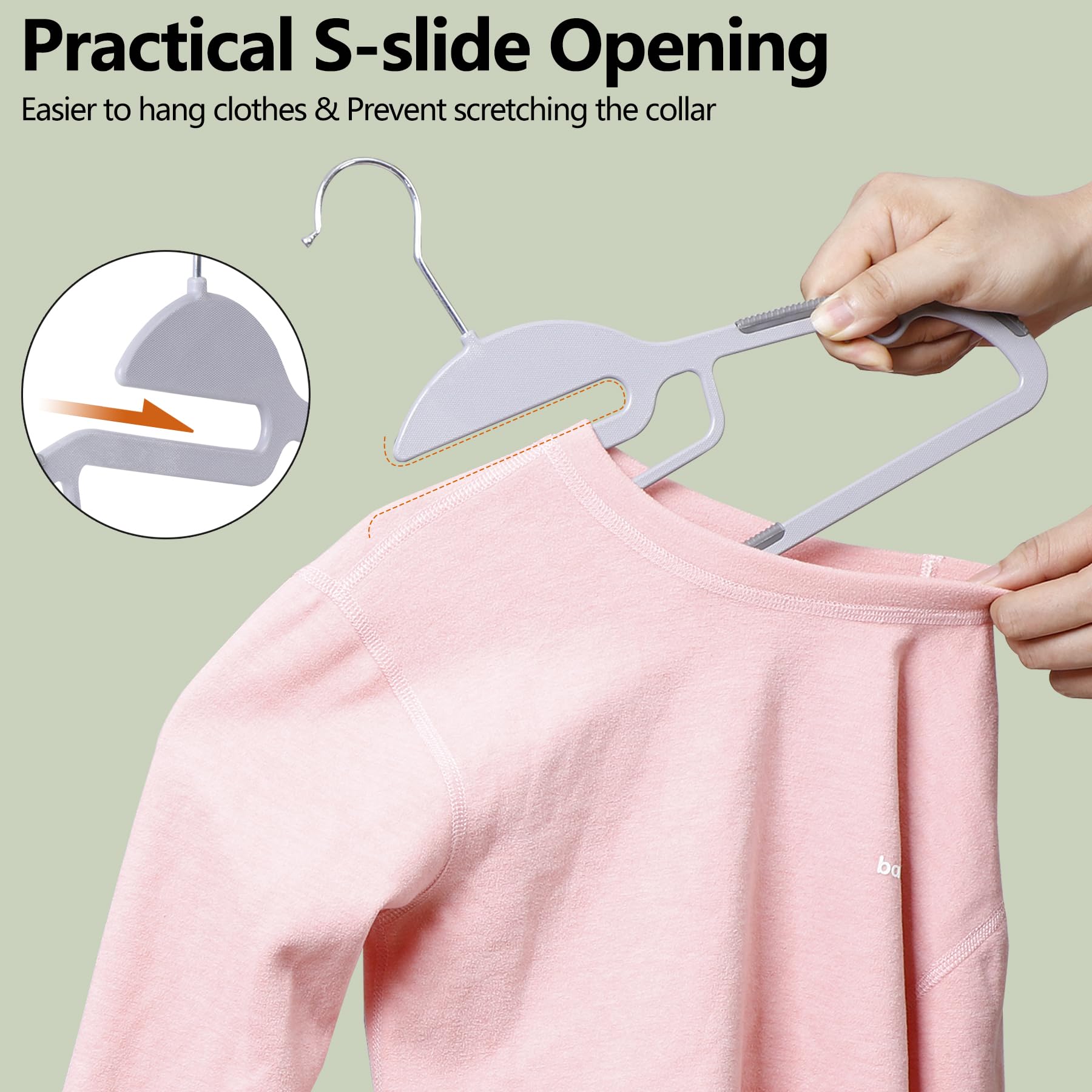 ZenStyle 50 Pack Heavy Duty Plastic Hangers for Clothes Bedroom Closet, Shirts, Pants, Coats, Dress, Skirts