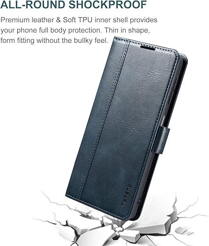 Miniatura 8 de HAII Funda con tapa para Moto G Stylus 5G 2023, funda de piel tipo cartera con bloqueo RFID, ranura para tarjeta de crédito y función atril, cierre