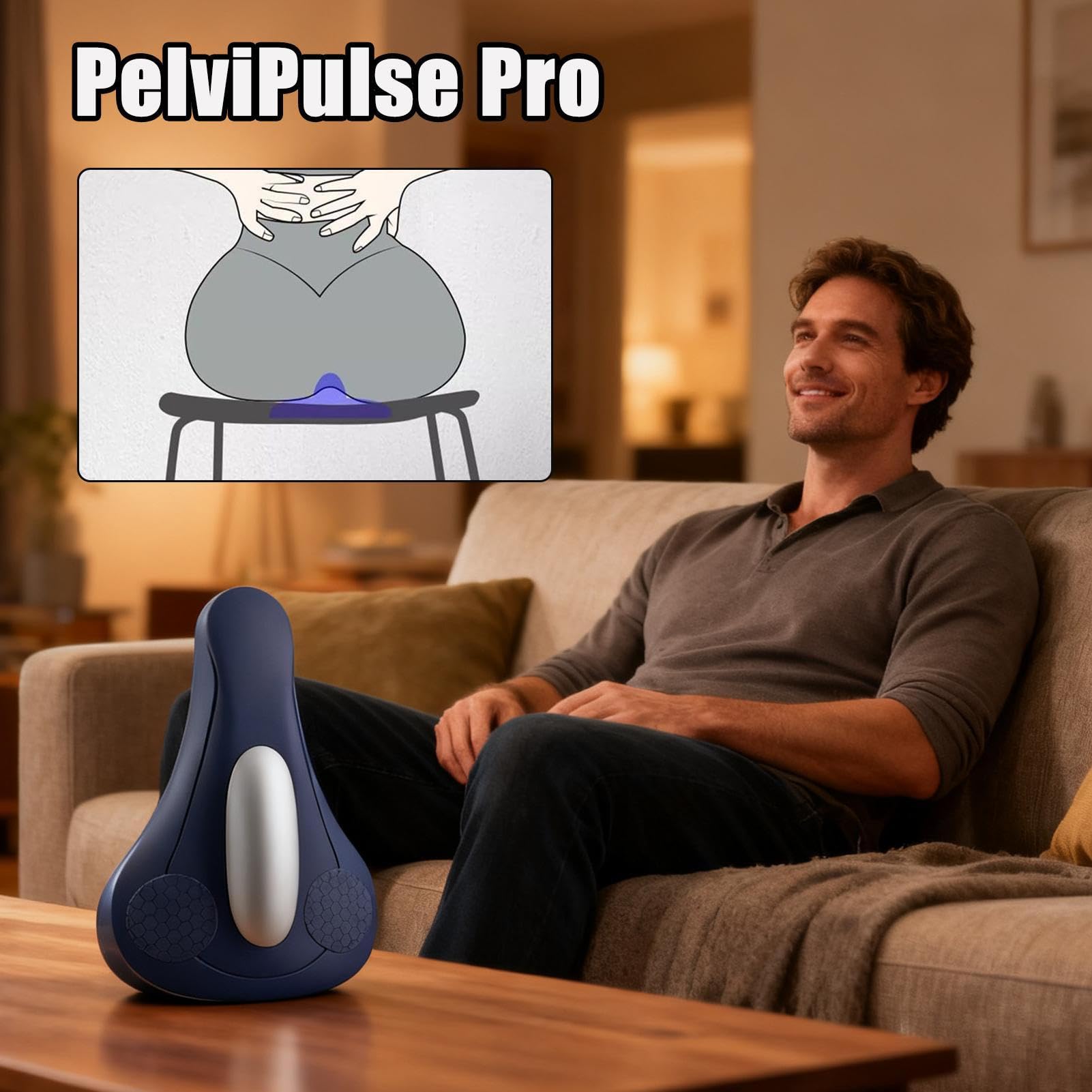 Massaggiatore per esercizi del pavimento pelvico per uomini, con 4 modalità di vibrazione, ricaricabile tramite USB-C, rinforzante per il pavimento pelvico | per palestra a casa, ufficio, appartamento