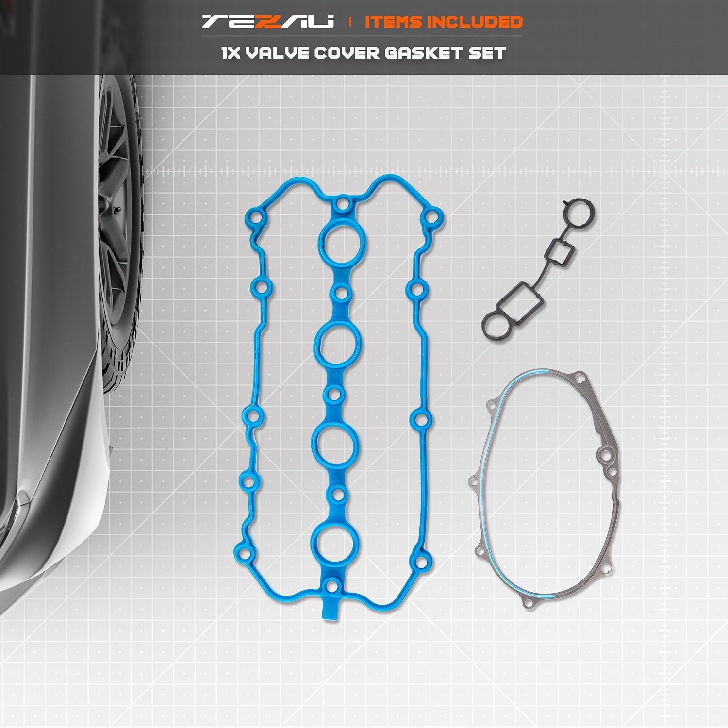 Valve Cover Gasket Set Compatible with 2005-2011 Audi A3 A4 Q5 TT Volkswagen EOS GTI Jetta Passat 2.0L, Valve Cover Gasket Kit VS50685R VS50531R