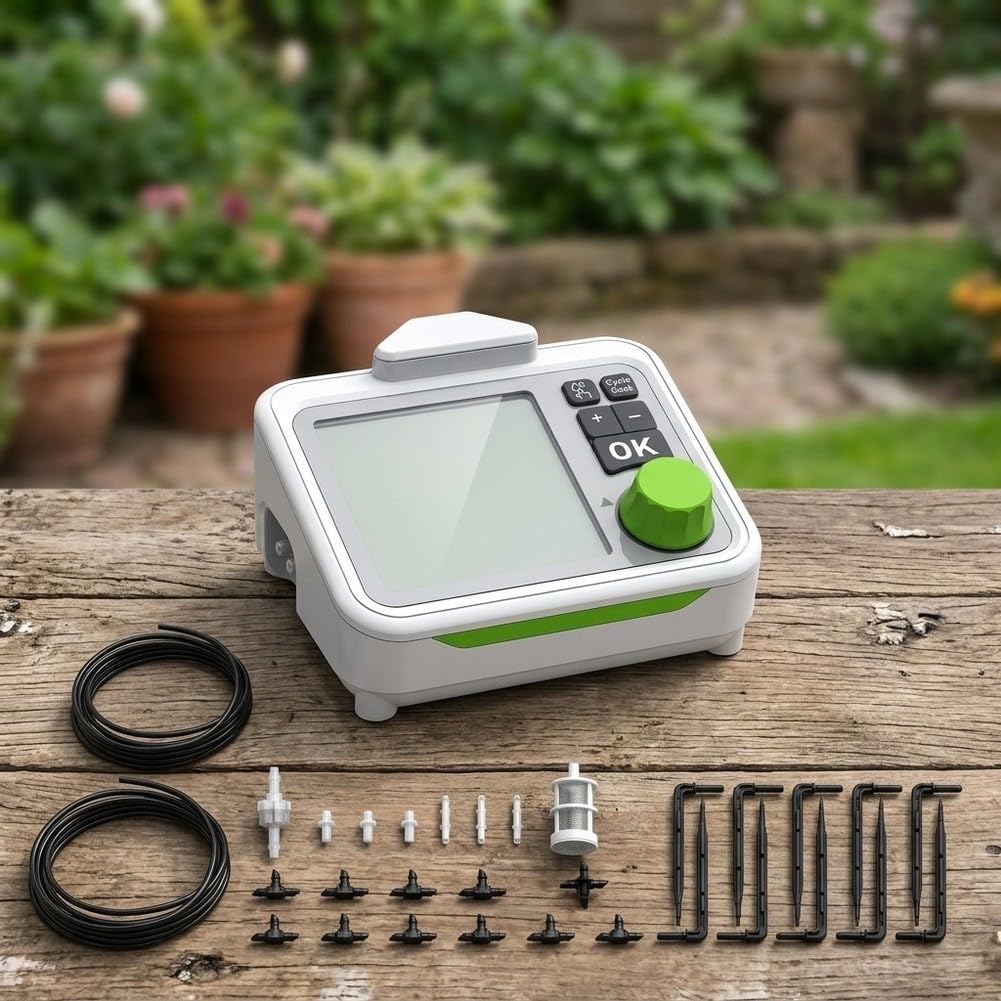 Tropfbewässerung Automatik Set für 20 Töpfe – Bewässerungssystem Zimmerpflanzen Wasserschlauch Drip Irrigation Kit Einfach Installieren Kunststoff