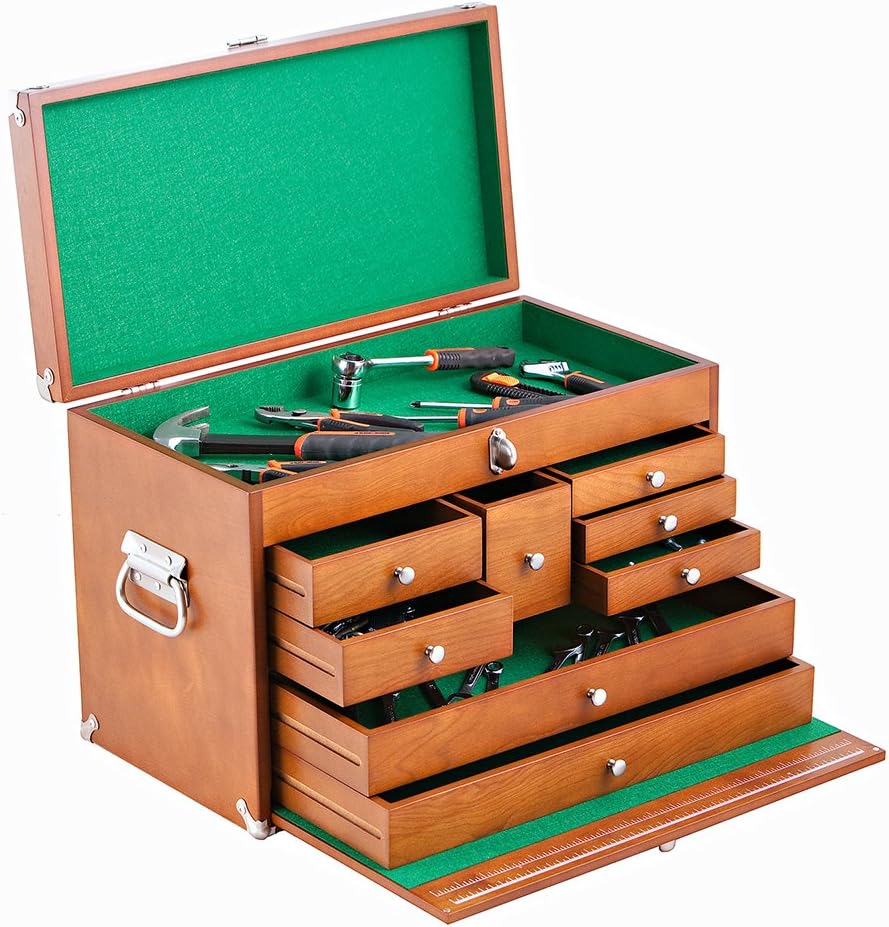 TRINITY TWM-3501 Wood Toolbox, Brown